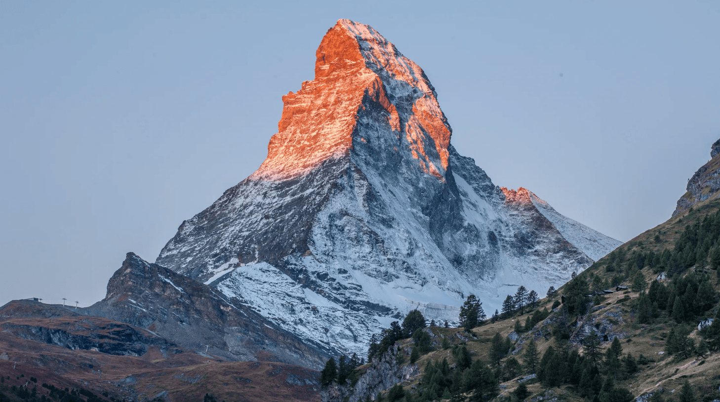 The Matterhorn peak above Zermatt, Switzerland